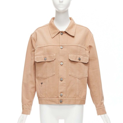 CHRISTIAN DIOR dirty peach denim CD bee logo boxy trucker