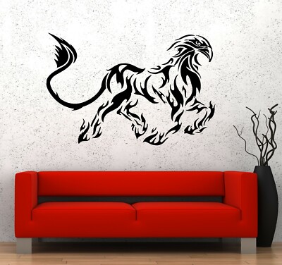 Wall Decal Pegasus Fire Animal Bird Head Griffin Fairytale Vinyl Sticker ed1667