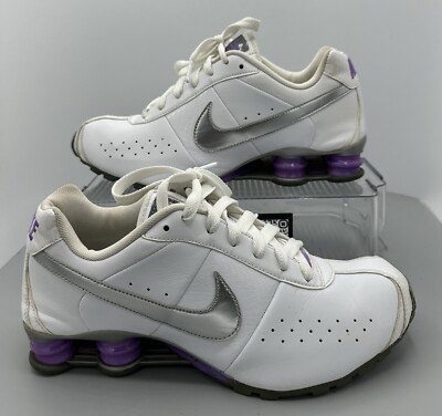 Rare 2012 Womens Nike Shox Classic 2 White/Silver/Purple 434907-105 US Size 10