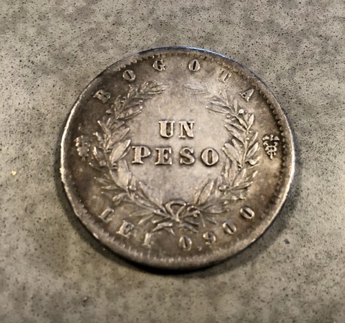 COLOMBIA 1858 1 Peso Silver Coin Bogota