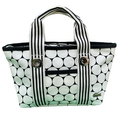 LACOSTE TOTE BAG Petite Zipped CanvasVintage M85 Golf Ball