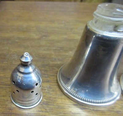 Crosby Creation Sterling Silver Weighted Salt and Pepper Shakers Glass Lined