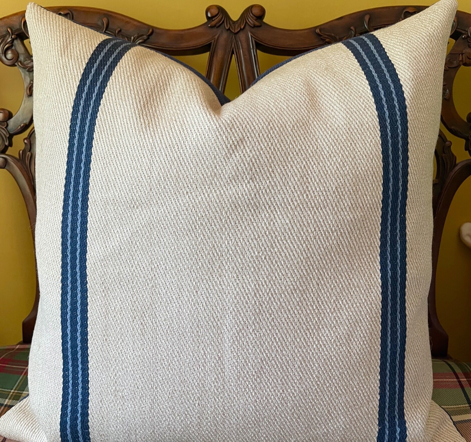 Ralph Lauren TWINFALLS STRIPE Blue Rustic Stripe Ticking