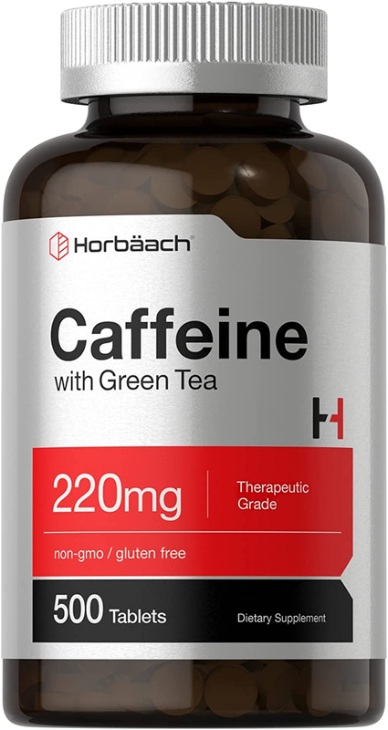 Caffeine Pills 200Mg with Green Tea | 500 Tablets | Vegetarian, Non-Gmo & Gluten