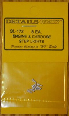 Details West HO #172 Engine & Cabose Step Lights (White Metal)
