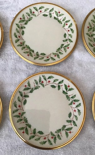 Lenox ~ Dimension Collection ~ Holiday Dessert Plates 6