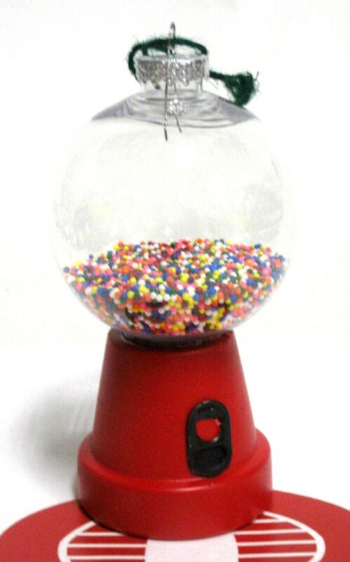 Chirstmas Ornament Homemade Decoration Gumball Machine 5 inches tall