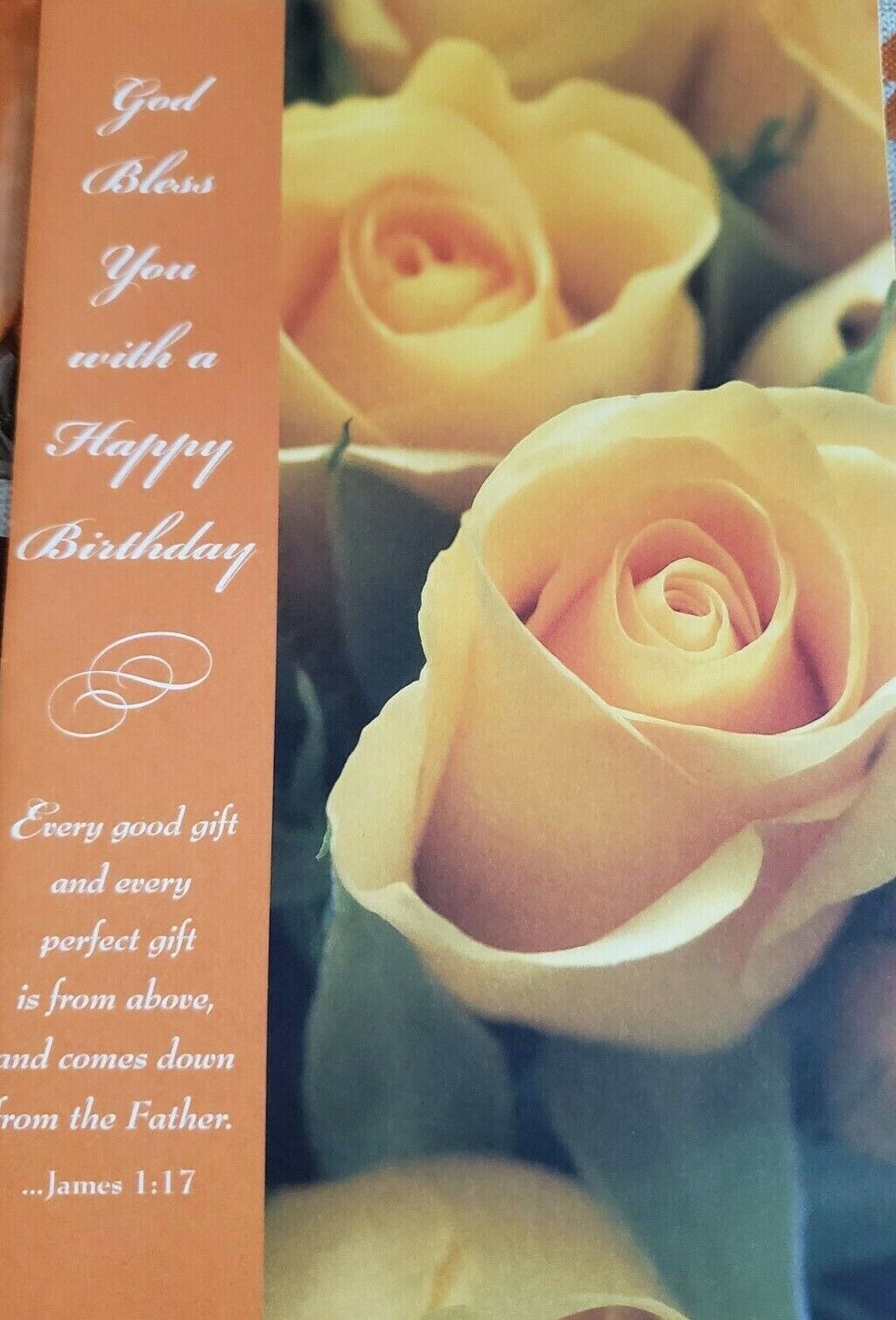 'God Bless You With a Happy Birthday w James 1:17' birthday greeting card