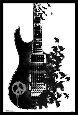 Peace Guitar Made of Crows Poster