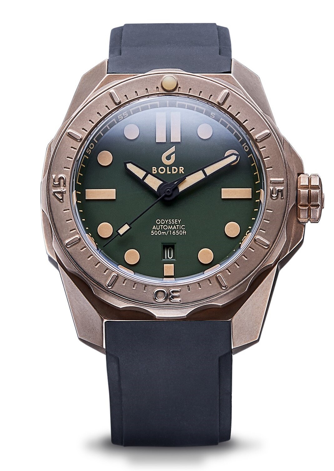 Pre-owned Boldr Odyssey Bronze Pine Green Automatic Diver Watch - Dealer & Warranty