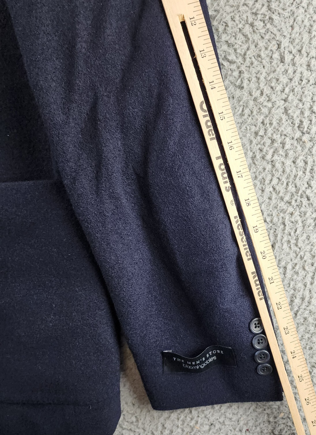 The Men's Store at Bloomingdale's Micro Bouclé Regular Fit Coat Men's 42R Navy - Picture 14 of 18