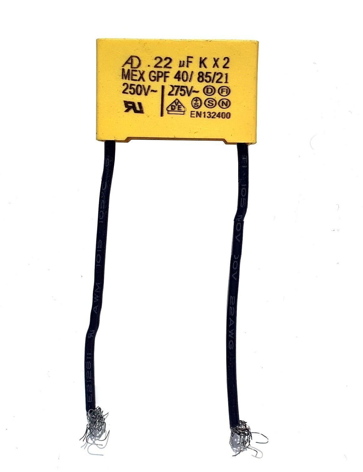 0.22uF 275v X2 GPF AD 40/85/21,Safety Capacitor pitch 22mm 0.22uF 275v X2 GPF AD 40/85/21,Safety Capacitor pitch 22mm