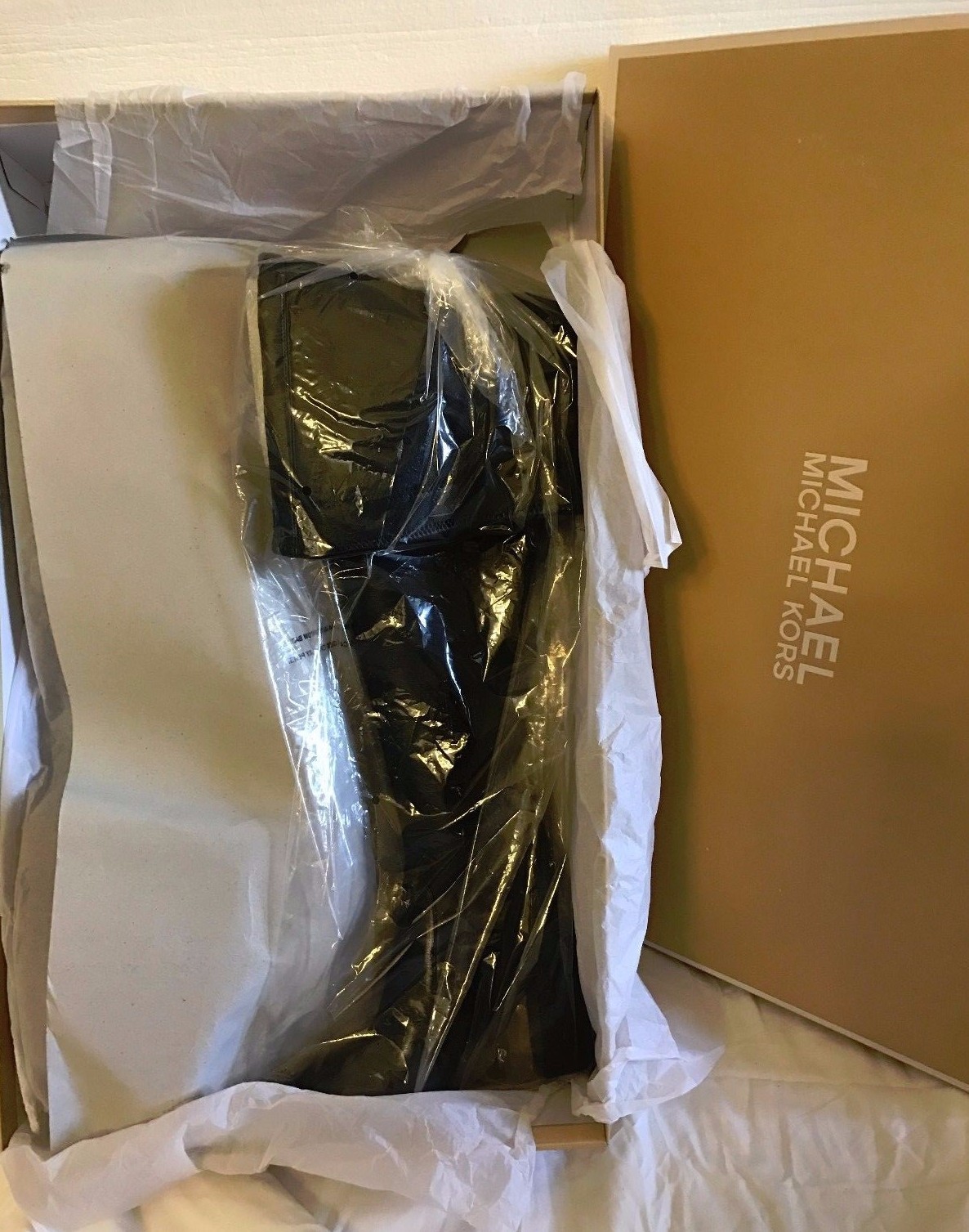 Pre-owned Michael Kors Michael  Chase Over The Knee Boots Black Leather 5.5m $350.00