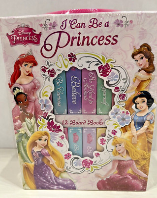 Disney Princess Set of 12 Board Books with tray I Can Be a Princess 2013