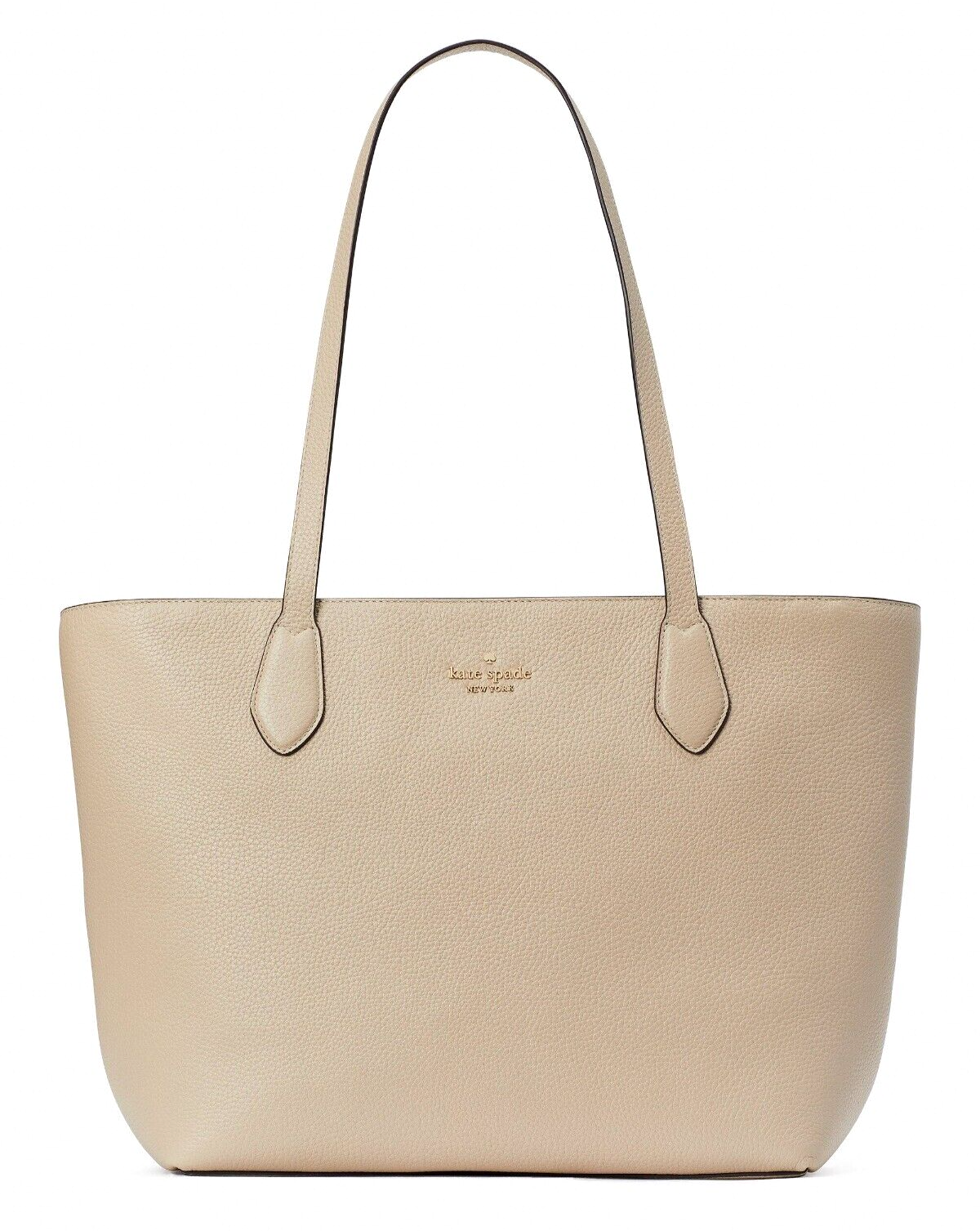 New Kate Spade Leila Tote Pebble Leather Light Sand with