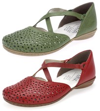 Rieker Damen Slipper Geschlossene Ballerinas Leder Sommer Rieker Damen Slipper Geschlossene Ballerinas Leder Sommer
