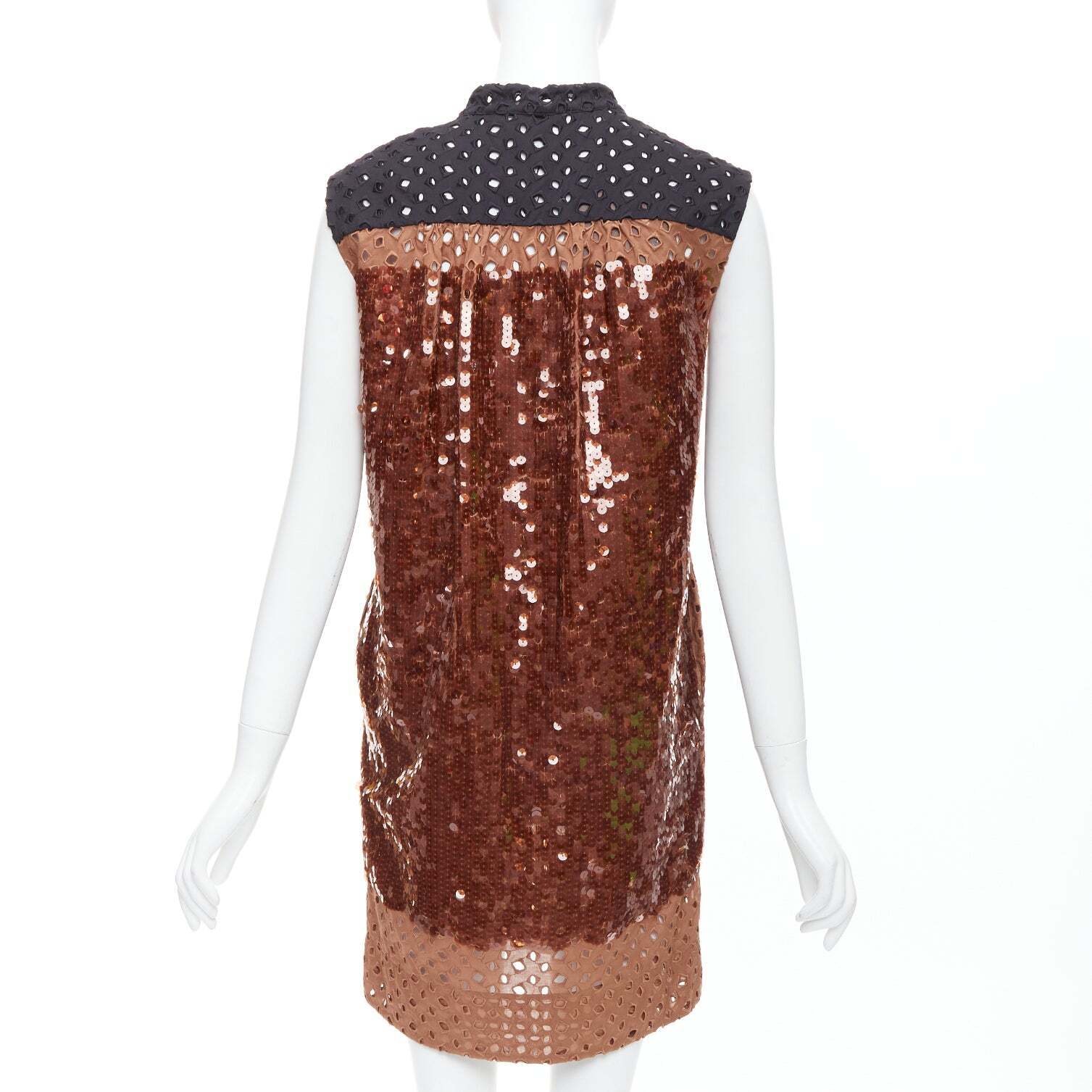 rare LOUIS VUITTON pink brown colorblock sequin embroidery rare LOUIS VUITTON pink brown colorblock sequin embroidery
