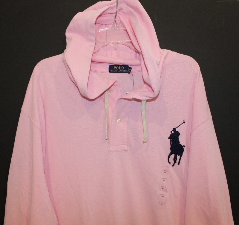 pink polo hoodie mens