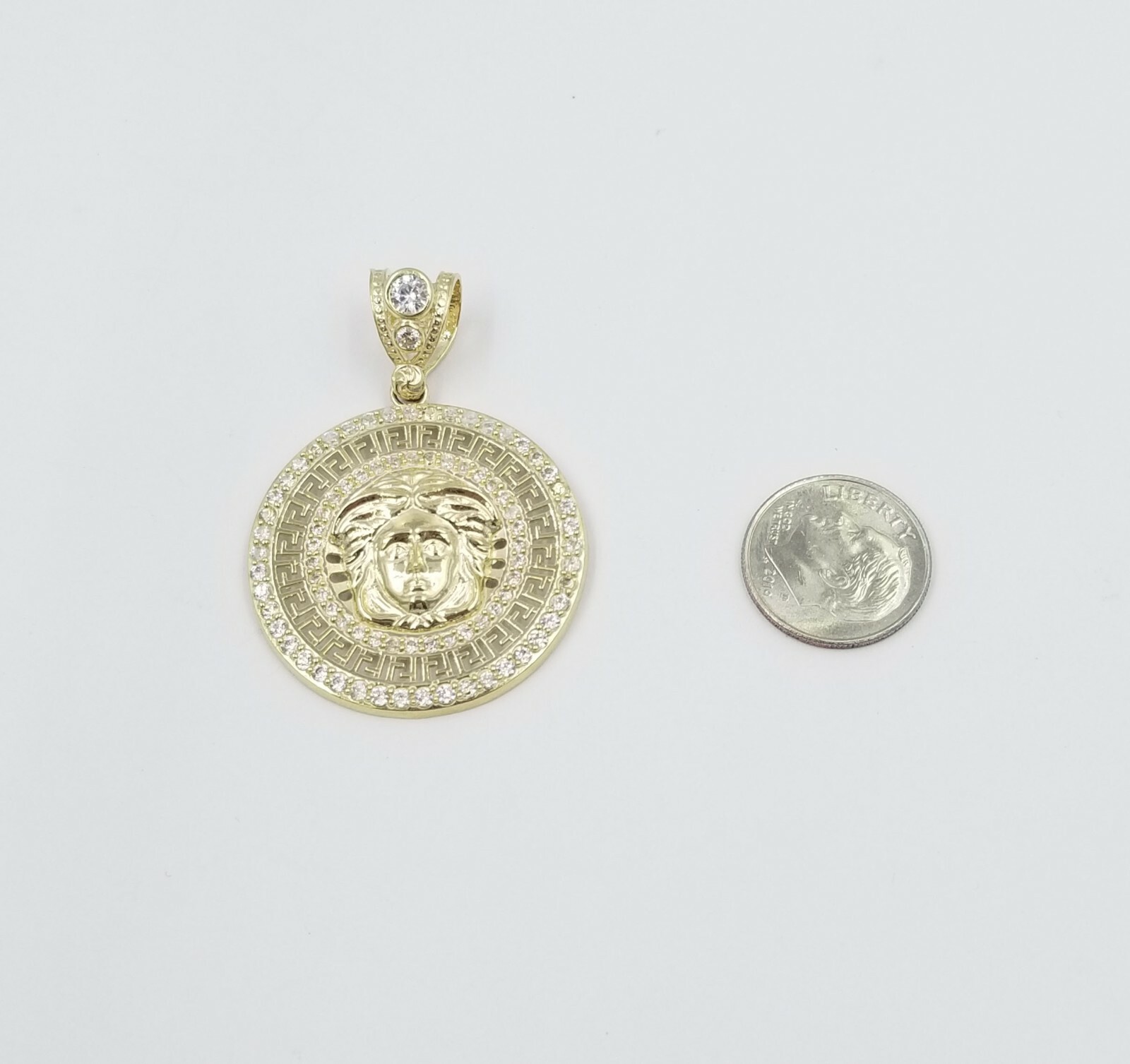 Pre-owned Globalwatches10 10k Yellow Gold "m" Head Charm Pendent Rope Chain 2.5mm 20 22 24 Men's Womens