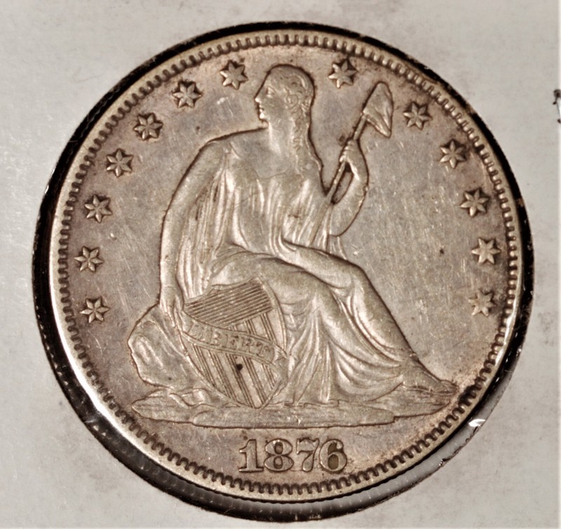 1876 Seated Liberty Half Dollar AU Details #COE04