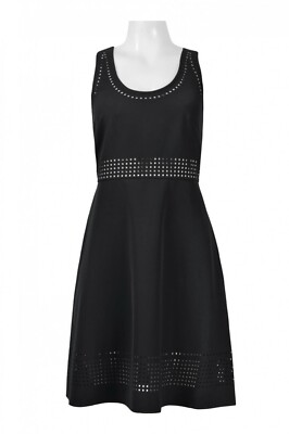 Donna Morgan LBD Laser Cutout Day/Night Dress Size 14 16 Black NWT $158