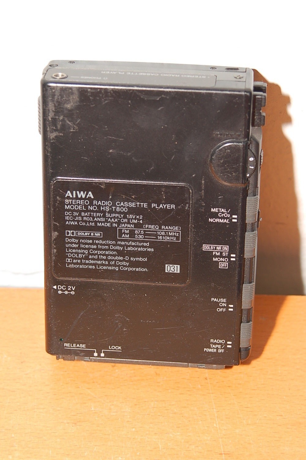 Aiwa Stereo Radio Cassette Recorder HS-T800 Untested, No Battery Tray