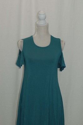 Style & Co Women's Petite Cold-Shoulder Flutter-Sleeve Dress, Green Nectar PM