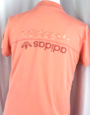Adidas Womens Logo Sport Gym Training Top T Shirt Peach UK 16 eBay