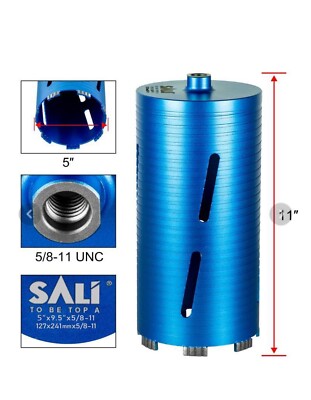 Wet Diamond Core Drill Bits 5''/127mm Diameter, 15''/380mm Drilling Depth Concrete