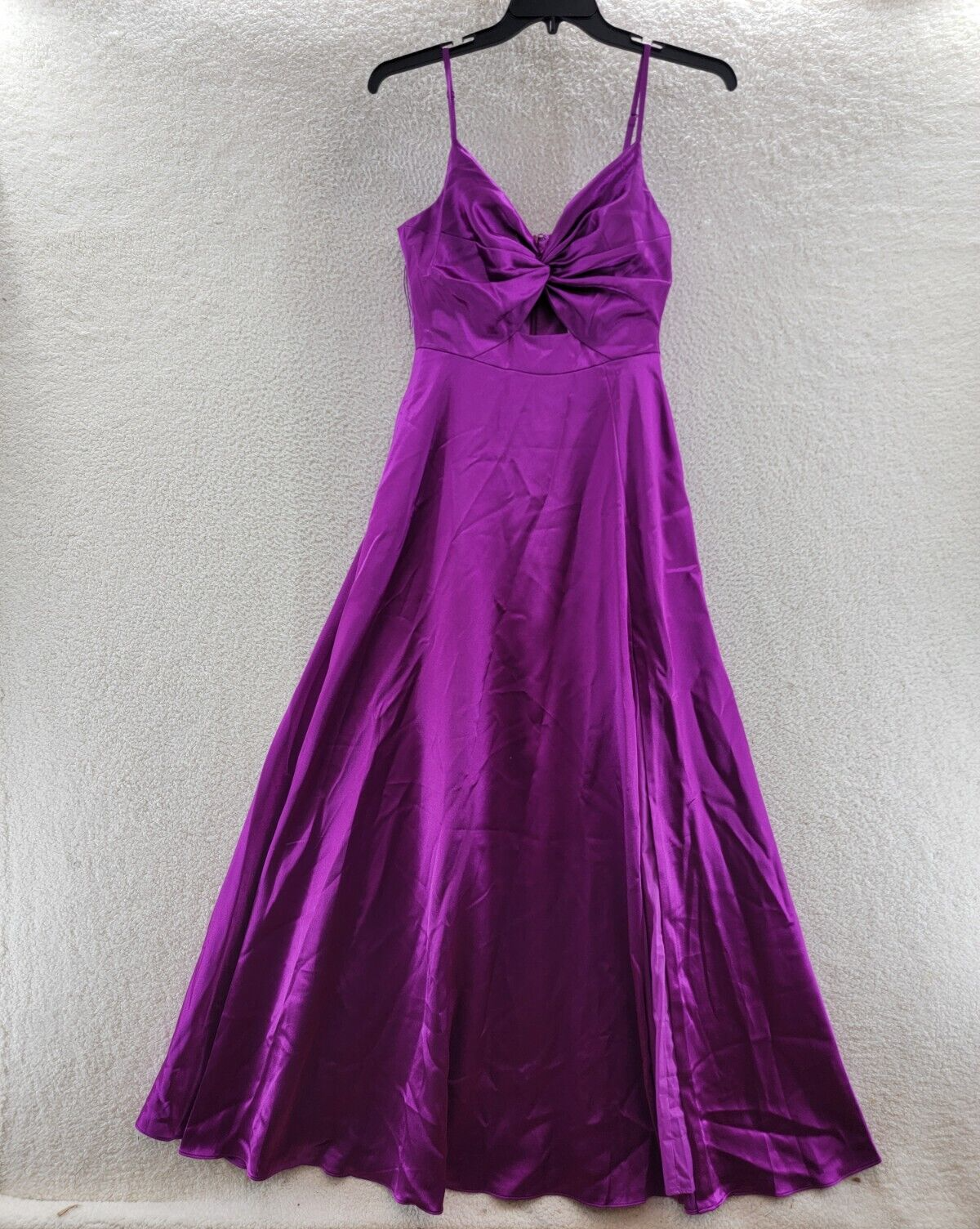 Aidan by Aidan Mattox Twist Front Mermaid Gown Women's 8 Purple Adjustable Strap - Picture 1 of 12