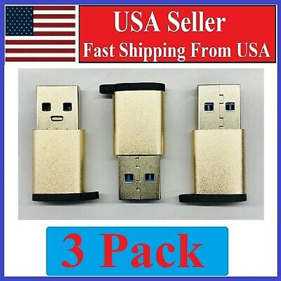 3 PACK USB C 3.1 Type C Female to USB 3.0 Type A Male Port Converter Adapter GLD