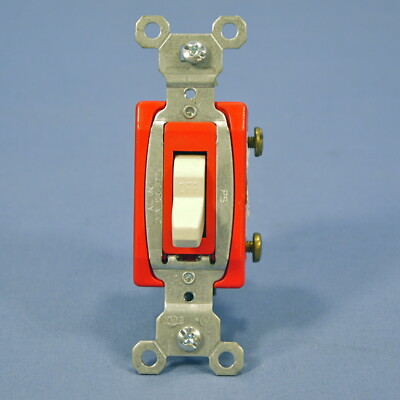 Pass & Seymour Light Almond Commercial Toggle Light Switch 20A Bulk CS120-LA