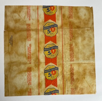 1950's Hostess Cupcakes wrapper vintage kids food snack