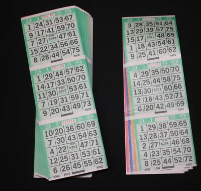 BINGO PAPER Sheets 3 on 4 Green Tint - 50 pack