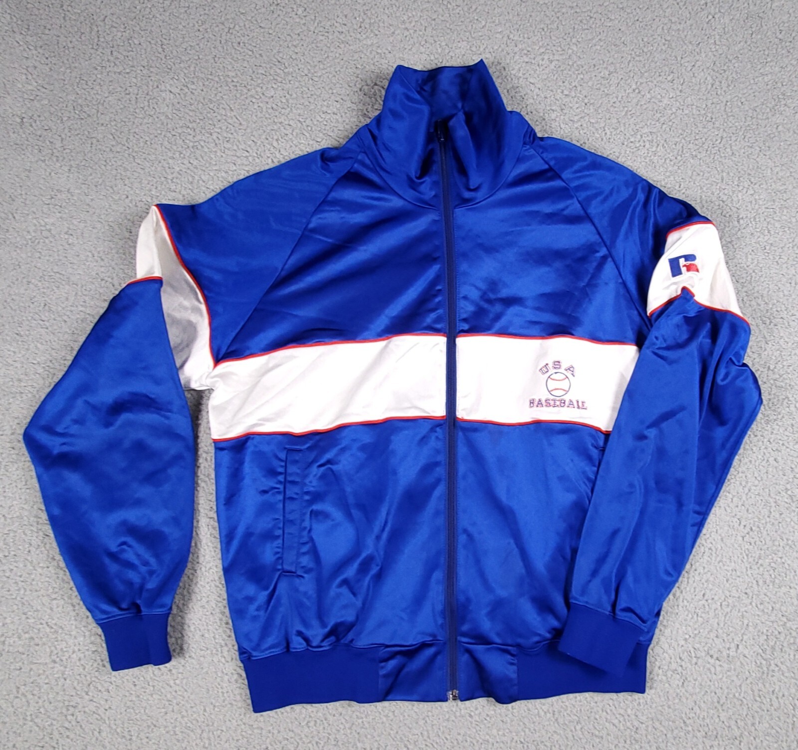 ジャケット・アウター RUSSELL vintage stugium jacket Vintage Russell Athletic Mens Blue Zip Track Jacket XL | eBay