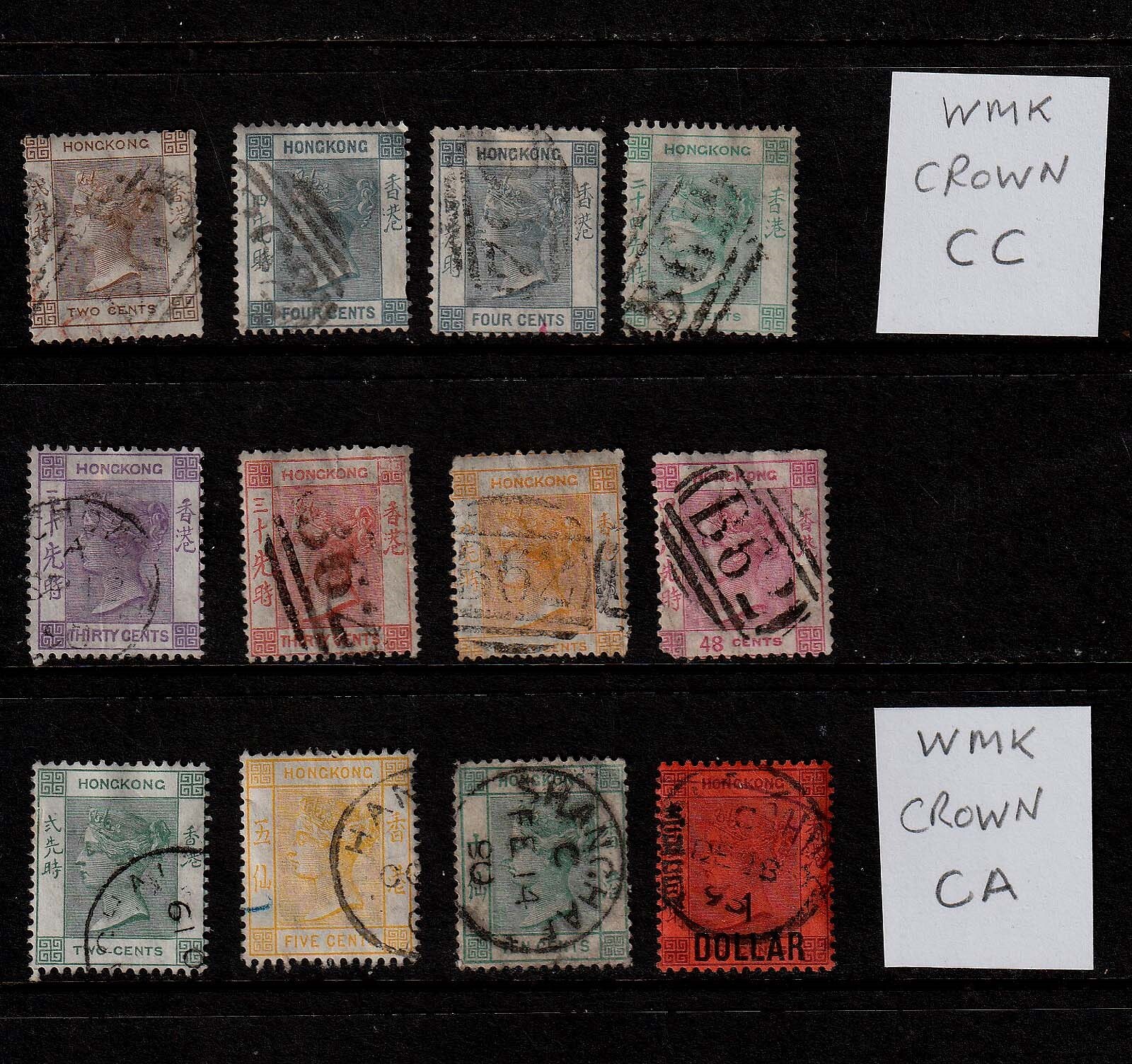 HONG KONG - China, 1863-1901 Various 2c to 1 Dollar, CC & CA