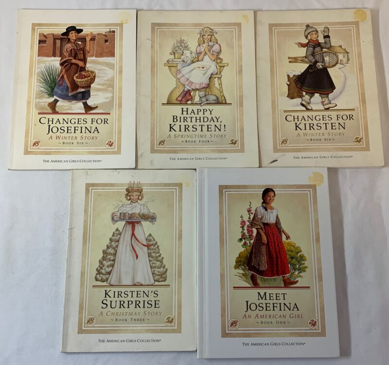 lot of five AMERICAN GIRL doll books ~ Kirsten and Josefina, one hc