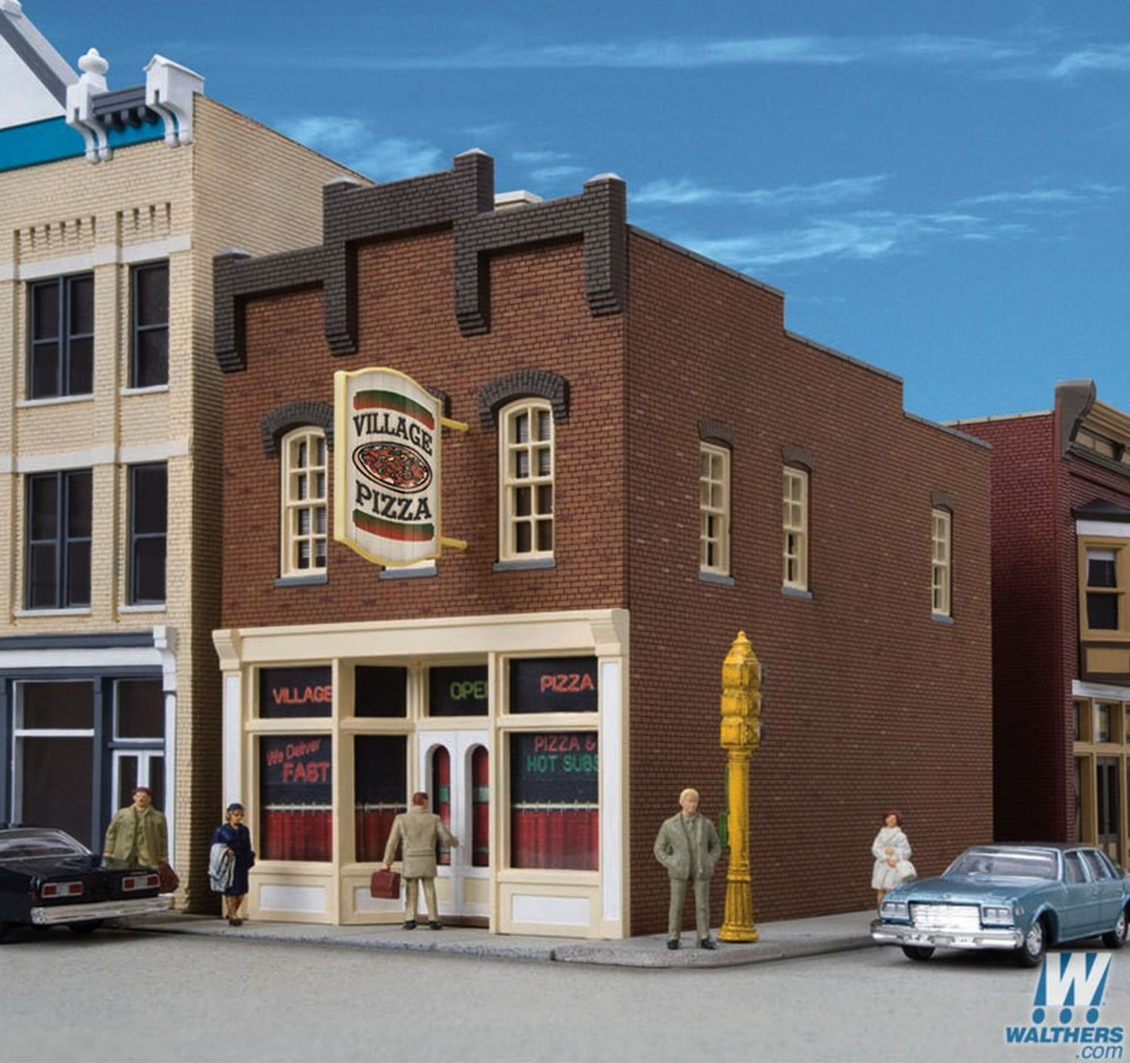 WALTHERS CORNERSTONE HO SCALE VILLAGE PIZZA SHOP train building W933-3469 NEW