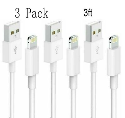 3 Pack Fast Charger Cable Heavy Duty For iPhone 14 13 12 11 XR 8 7 Charging Cord