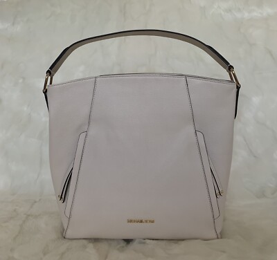 Michael Kors Evie Large Leather Hobo Shoulder Bag + dust bag (Light Cream)