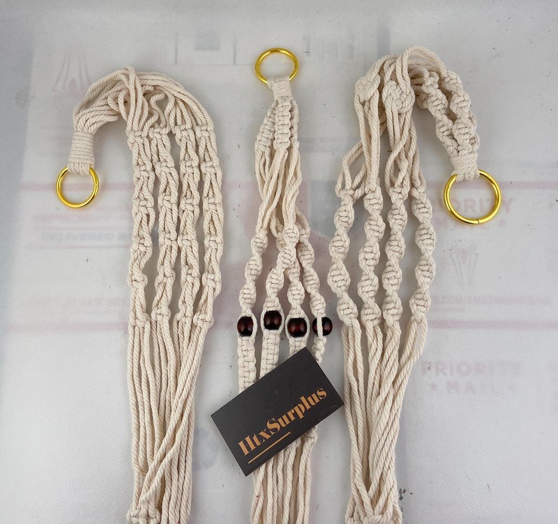 🌟(3 Pack) Large 41" Macrame Plant Hangers, Beaded & Tassel