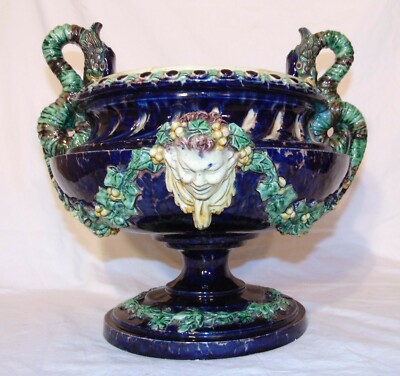Pair of vintage small ceramic jardinieres
