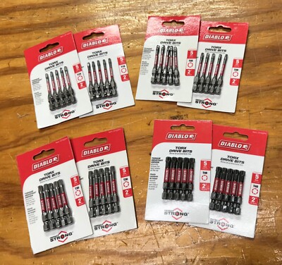 New 10 DIABLO TORX Drive Bits- Select your Size- 2'' Long -Free Shipping