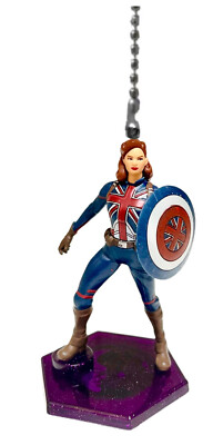 Disney Marvel What If? Captain Carter PVC Fan Lamp Pull Chain Figure Figurine 3 