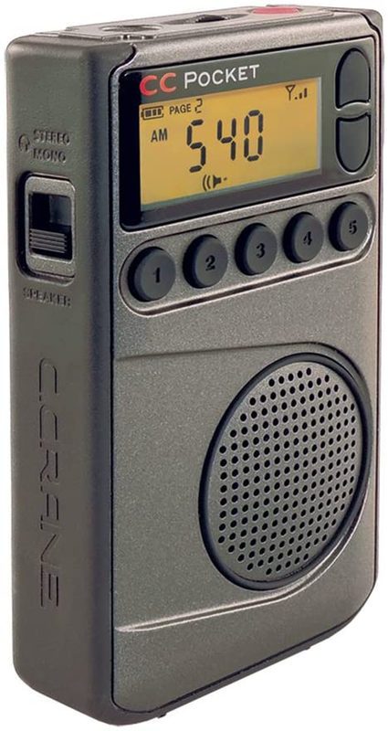 C. Crane CC Pocket AM FM and NOAA Weather Radio with Clock a