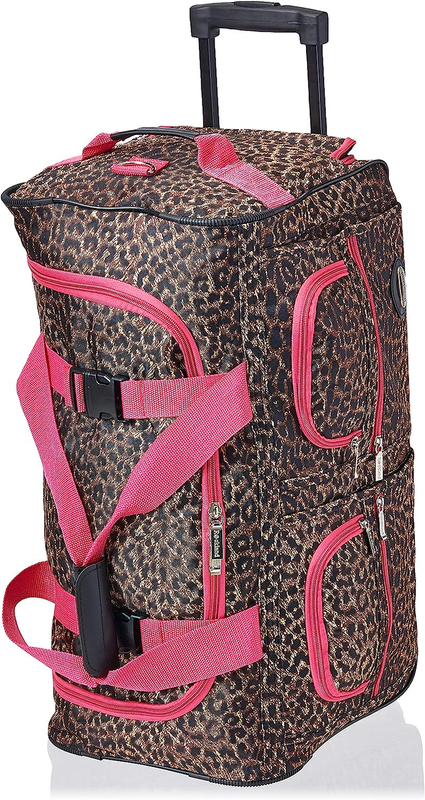 Women Rolling Wheel Tote Duffle Bag Travel Vacation Luggage,