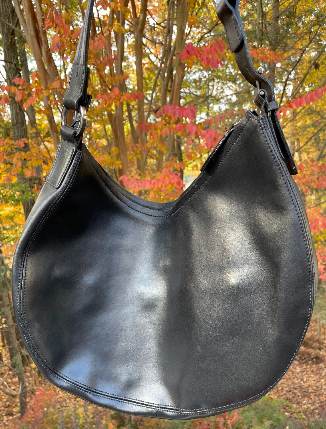 FRANCESCO BIASIA Hobo Shoulder Bag Slouchy Dark Brown