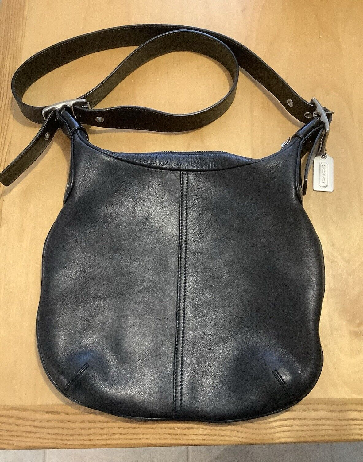 バッグ coach leather 2way hand bag vintage Vintage Coach Bag. Black Leather Two Strap Adjustable Hobo