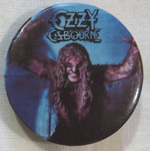 Ozzy Osbourne Vintage Button 80's Heavy Metal Logo 1984 Bark