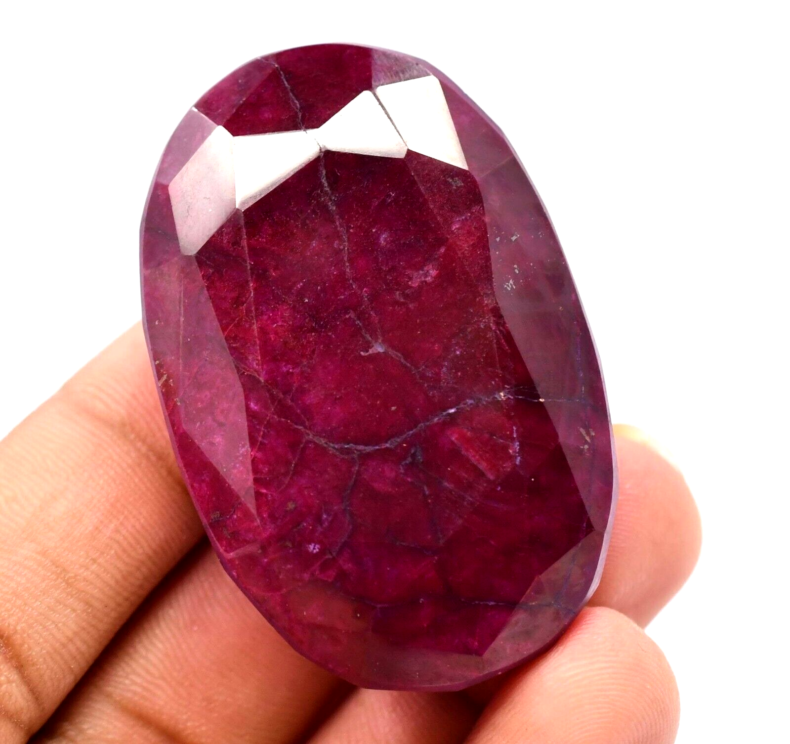 301.5 CT Natural Huge Red Ruby Certified Museum Use Treated Oval Cut Gemstone